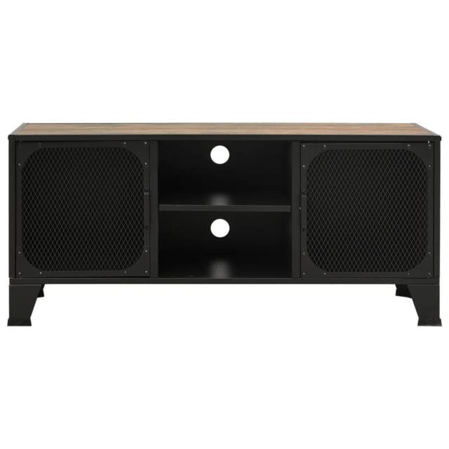 Berkfield Home TV Cabinet Rustic Brown 105x36x47 cm Metal & MDF - Size: 105 x 36 x 47 cm - image 1
