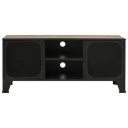 Berkfield Home TV Cabinet Rustic Brown 105x36x47 cm Metal & MDF - Size: 105 x 36 x 47 cm - thumbnail 1