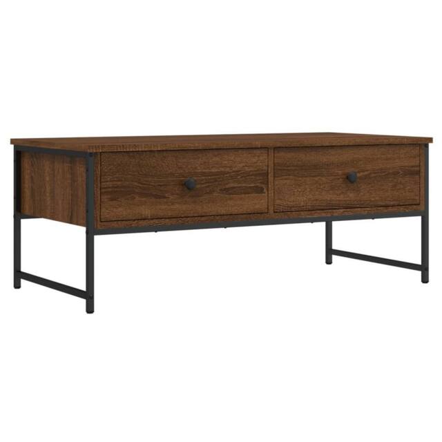 Berkfield Home Coffee Table Brown Oak 101x49x39.5 cm Engineered Wood - image 1