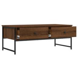 Berkfield Home Coffee Table Brown Oak 101x49x39.5 cm Engineered Wood - thumbnail 5