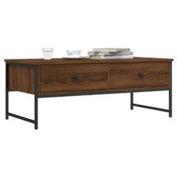 Berkfield Home Coffee Table Brown Oak 101x49x39.5 cm Engineered Wood - thumbnail 2