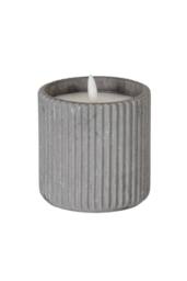 KDMD Luxe Collection Grey Ribbed Large LED Candle with Timer - thumbnail 1