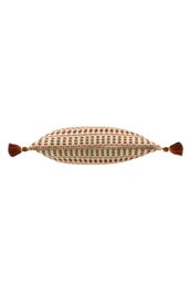 The Linen Yard Ganado Woven Tasselled Cushion in Red - Size: 40 cm x 60 cm - thumbnail 2