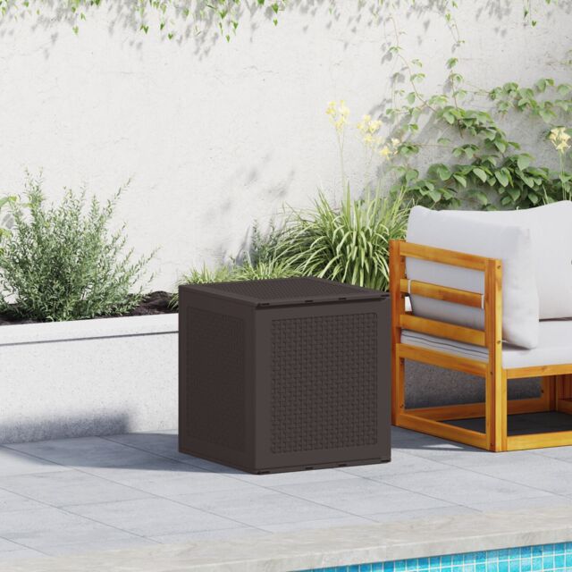 Berkfield Home Garden Storage Box Brown 55x53x57 cm PP - Size: 55 x 53 x 57 cm - image 1
