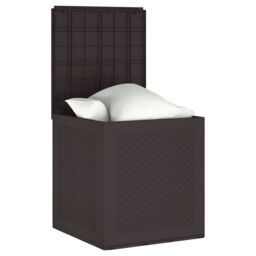 Berkfield Home Garden Storage Box Brown 55x53x57 cm PP - Size: 55 x 53 x 57 cm - thumbnail 3