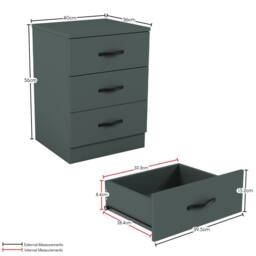 HD Designs 4Pc Bedroom Set 2x3Drawer Bedside, 4Drawer, 3 Dr Wardrobe in Green - thumbnail 5