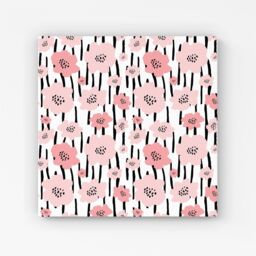 "Warren Reed - Designer Pastel Pink Flowers Canvas - Size: W30"" x H30""" - thumbnail 1