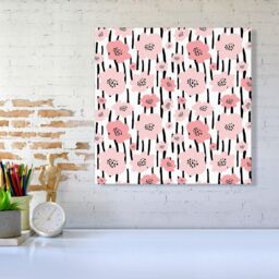 "Warren Reed - Designer Pastel Pink Flowers Canvas - Size: W30"" x H30""" - thumbnail 2