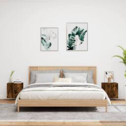 Berkfield Home TV Wall Cabinets 2 pcs Smoked Oak 40.5x30x40 cm Engineered Wood in Brown - thumbnail 1