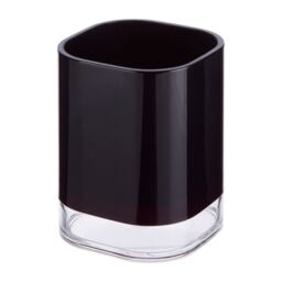 Orsina Black Acrylic Bathroom Tumbler, Frosted Finish Water Tumbler For Sink, Lightweight Decor Tumbler For Razors - thumbnail 2