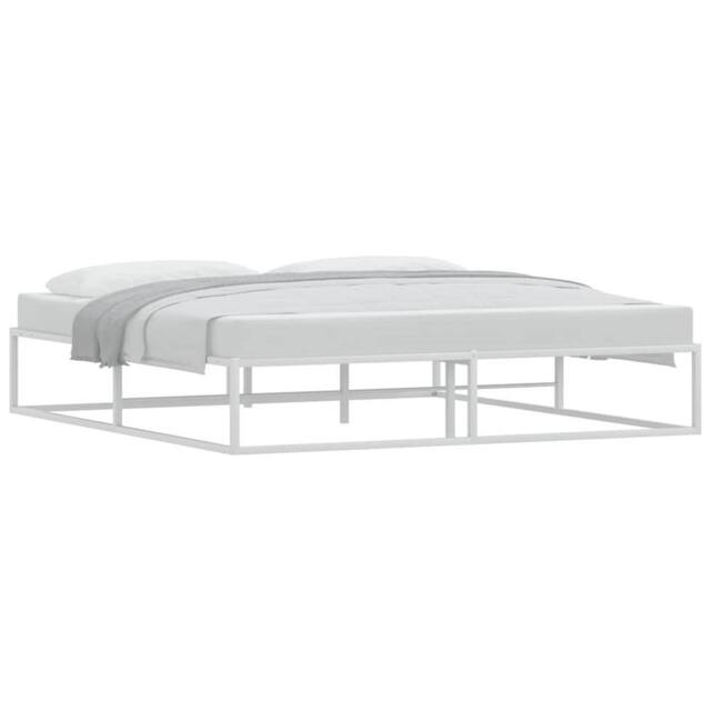 Berkfield Home Elegant Bed Frame without Mattress White 180x200 cm Super King Metal - image 1