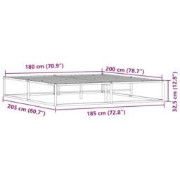 Berkfield Home Elegant Bed Frame without Mattress White 180x200 cm Super King Metal - thumbnail 9