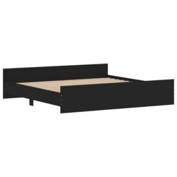 Berkfield Home Bed Frame with Headboard & Footboard Black 200x200 cm - thumbnail 3