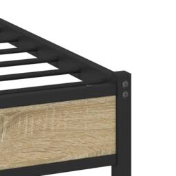 Berkfield Home Metal Bed Frame without Mattress Sonoma Oak 120x200 cm in Light Brown - Size: Small Double - thumbnail 9