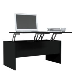 Berkfield Home Coffee Table Black 102x50.5x46.5 cm Engineered Wood - thumbnail 4