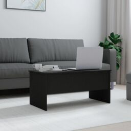 Berkfield Home Coffee Table Black 102x50.5x46.5 cm Engineered Wood - thumbnail 3