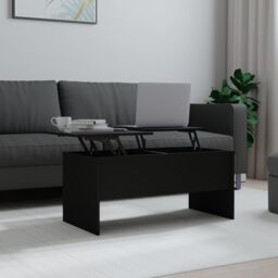 Berkfield Home Coffee Table Black 102x50.5x46.5 cm Engineered Wood - thumbnail 1