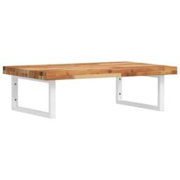 Berkfield Home Basin Shelf Wall Mounted Steel & Solid Wood Acacia in Brown - thumbnail 2