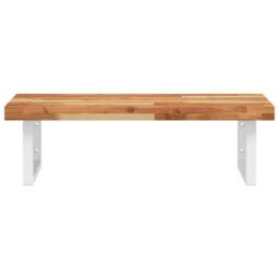 Berkfield Home Basin Shelf Wall Mounted Steel & Solid Wood Acacia in Brown - thumbnail 4