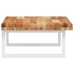 Berkfield Home Basin Shelf Wall Mounted Steel & Solid Wood Acacia in Brown - thumbnail 5
