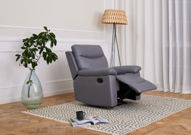Home Detail Theo High Back Manual Recliner Armchair in Grey - image 1