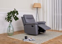 Home Detail Theo High Back Manual Recliner Armchair in Grey