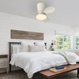 NIVOR LED Ceiling Fans with Lights for Small Spaces 6 Speed Quiet Reversible in White - thumbnail 3