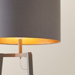 ValueLights Hiru Grey 3 Tier Shelf Floor Lamp with Grey & Copper Shade & Bulb - thumbnail 4