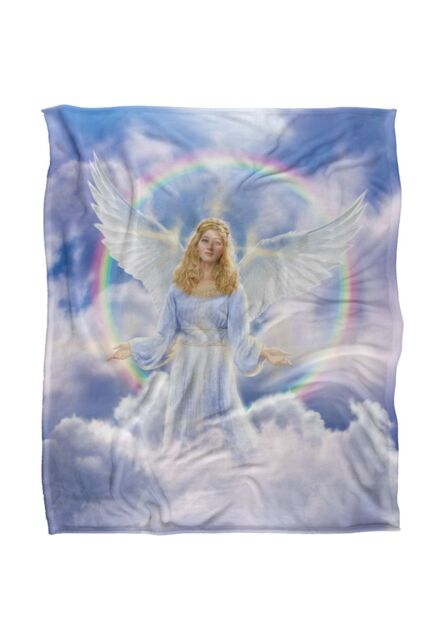 JQ Licensing Jlo Angel Rainbow Silky Touch Super Soft Throw Blanket 152 X 127 cm in White - image 1