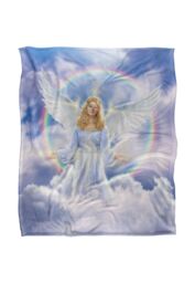 JQ Licensing Jlo Angel Rainbow Silky Touch Super Soft Throw Blanket 152 X 127 cm in White - thumbnail 1