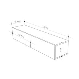 Decortie Francy' Modern TV Unit with Storage TV Cabinet 135cm in Green - Size: 1 Pack - thumbnail 5