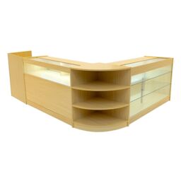 Monstershop Hyperion LED Shop Counter Set K1500, B1500, TB60 & LM60 - Maple in Beige - thumbnail 1