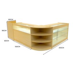 Monstershop Hyperion LED Shop Counter Set K1500, B1500, TB60 & LM60 - Maple in Beige - thumbnail 3