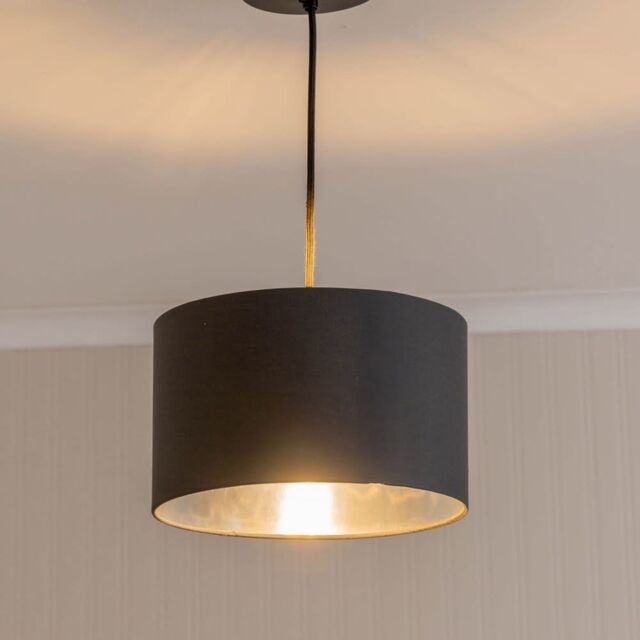 ValueLights Reni Black with Metallic Chrome Inner Easy Fit Ceiling Lamp Shade - Size: Medium - image 1