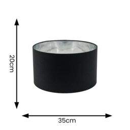 ValueLights Reni Black with Metallic Chrome Inner Easy Fit Ceiling Lamp Shade - Size: Medium - thumbnail 9