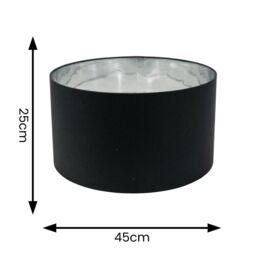 ValueLights Reni Black with Metallic Chrome Inner Easy Fit Ceiling Lamp Shade - Size: Medium - thumbnail 4