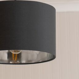 ValueLights Reni Black with Metallic Chrome Inner Easy Fit Ceiling Lamp Shade - Size: Medium - thumbnail 3