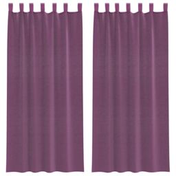 Berkfield Home Voile Curtains with Loops 2 pcs Purple 140x225 cm - thumbnail 2