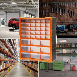 SPETLEK Multi Drawer Parts Organiser Unit 39 Drawers in Orange - thumbnail 5