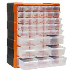 SPETLEK Multi Drawer Parts Organiser Unit 39 Drawers in Orange - thumbnail 3