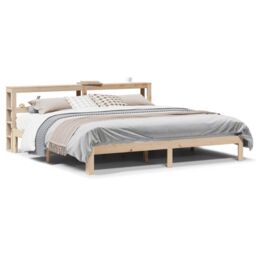 Berkfield Home Bed Frame with Headboard without Mattress 180x200 cm Super King in Brown - thumbnail 2