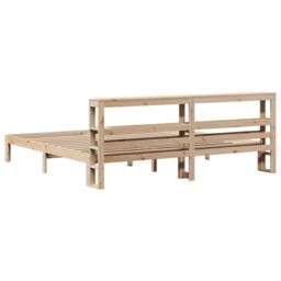 Berkfield Home Bed Frame with Headboard without Mattress 180x200 cm Super King in Brown - thumbnail 6