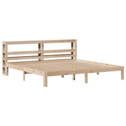 Berkfield Home Bed Frame with Headboard without Mattress 180x200 cm Super King in Brown - thumbnail 3