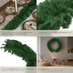 tectake Christmas Garland In Detailed & Lifelike Look, 270 Cm Long in Green - thumbnail 5