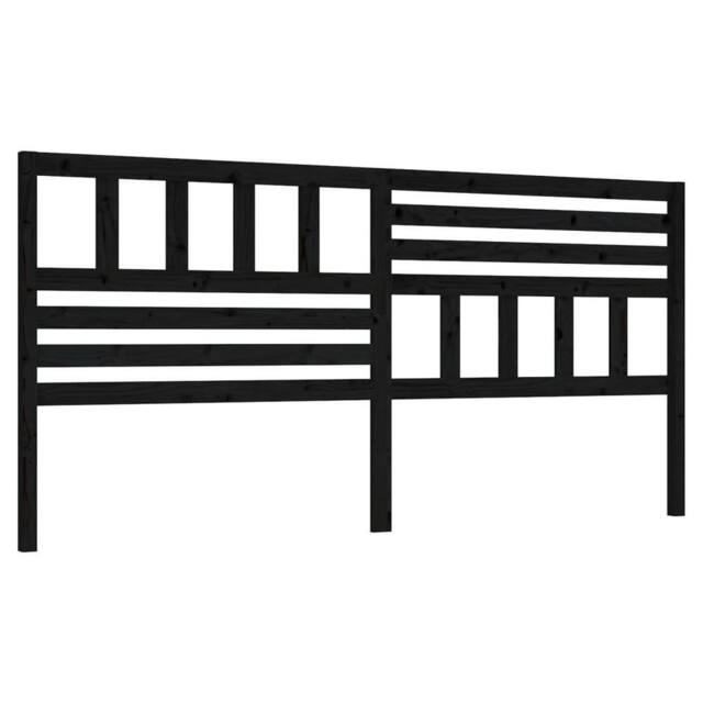 Berkfield Home Bed Headboard Black 186x4x100 cm Solid Wood Pine - Size: 186 x 4 x 100 cm - image 1