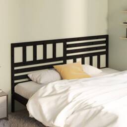 Berkfield Home Bed Headboard Black 186x4x100 cm Solid Wood Pine - Size: 186 x 4 x 100 cm - thumbnail 3