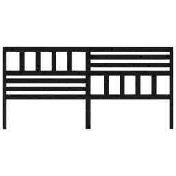 Berkfield Home Bed Headboard Black 186x4x100 cm Solid Wood Pine - Size: 186 x 4 x 100 cm - thumbnail 4