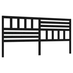 Berkfield Home Bed Headboard Black 186x4x100 cm Solid Wood Pine - Size: 186 x 4 x 100 cm - thumbnail 1