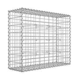 Kelvenix Gabion Basket Galvanised Steel 100 x 80 x 30 cm in Silver - thumbnail 1