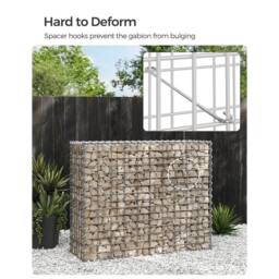 Kelvenix Gabion Basket Galvanised Steel 100 x 80 x 30 cm in Silver - thumbnail 3